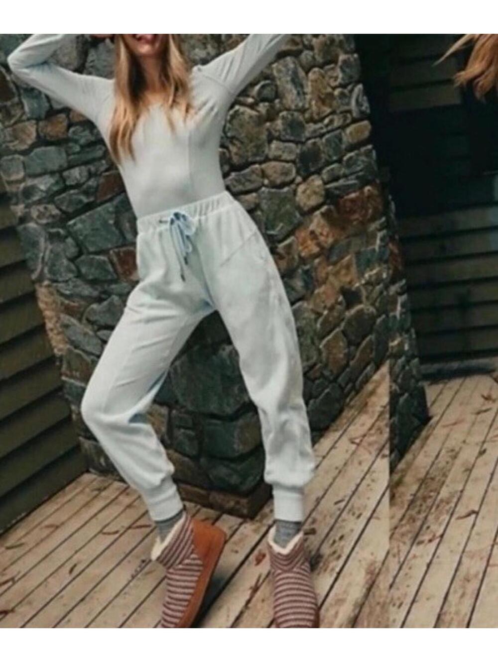 Free People | FP Movement Make It Count One Piece Artic Snow Blue Jumpsuit Sz S
